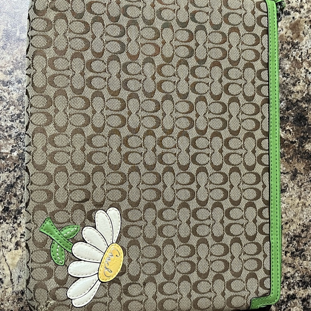 Coach Daisy iPad Case with Green Trim